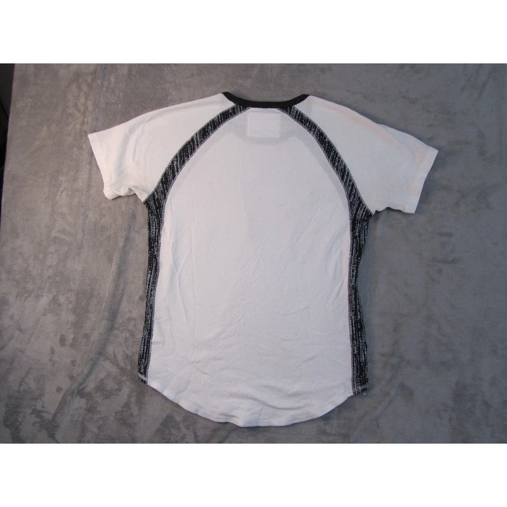 True Religion Mens White Black Raglan Thermal Graphic Logo T-Shirt Size M